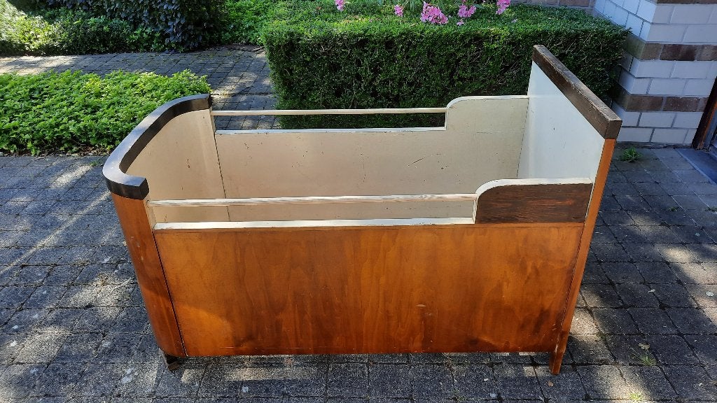 op te knappen retro kinderbedje, Ophalen, Gebruikt, 140 tot 160 cm, 70 tot 85 cm