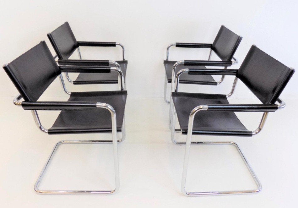 MATTEO GRASSI MG5 STOELEN, Huis en Inrichting, Ophalen, Zwart, Leer, Zo goed als nieuw