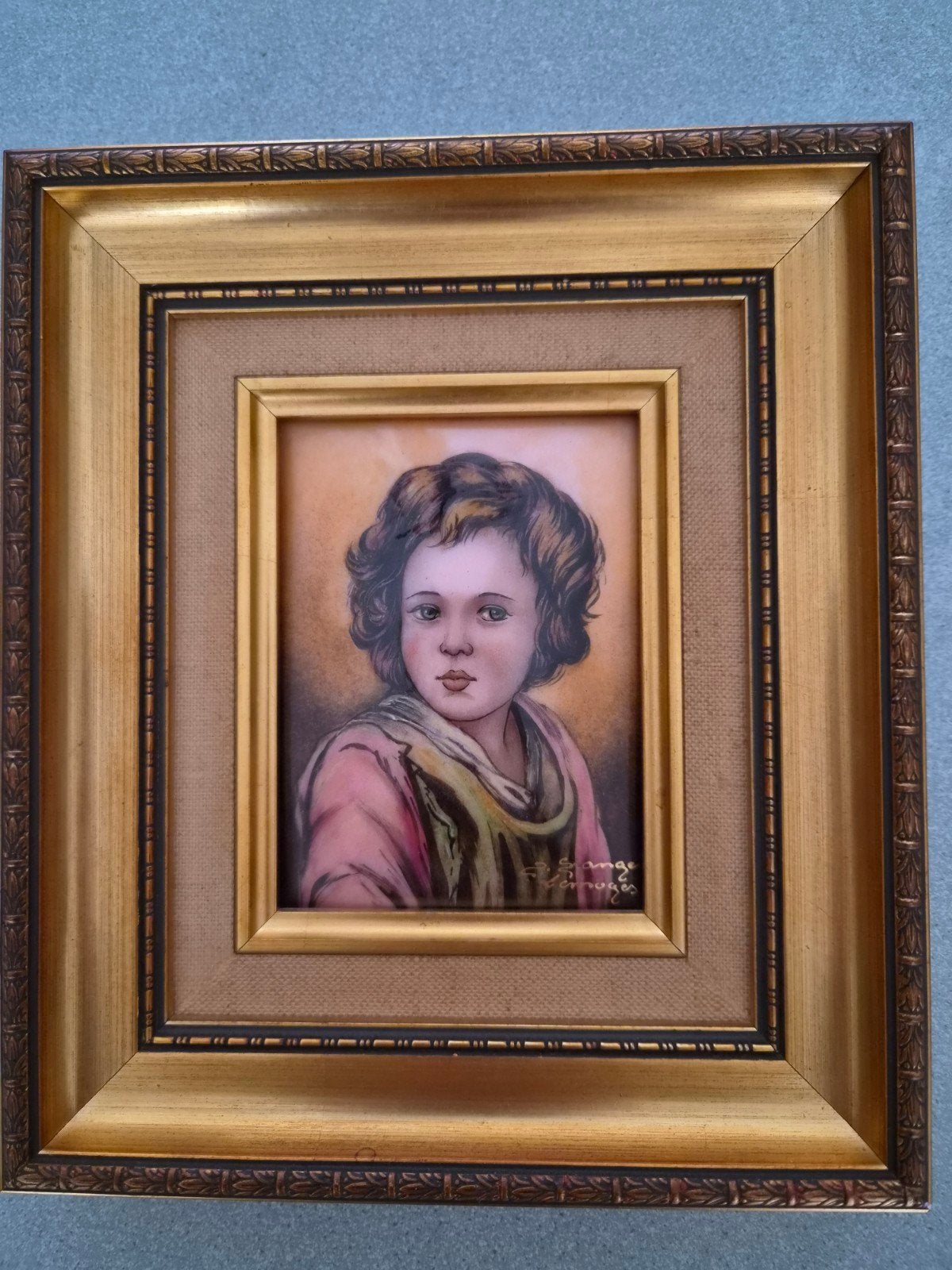 peinture sur email de Limoges représentant "Le bon pasteur", Ophalen