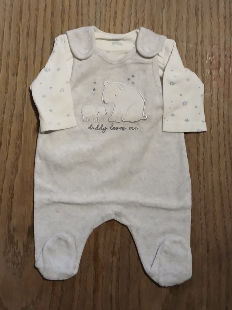 C&A 3-delige Baby Set IJsbeer / "Daddy Loves Me" (Maat 56), Gebruikt, C&A, Jongetje of Meisje, Ophalen of Verzenden
