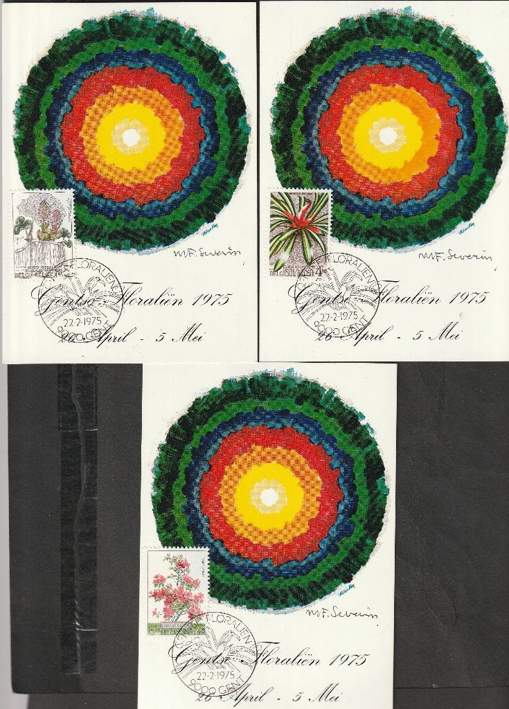 Gentse Floraliën 1975 MK + EDB, Met stempel, Ophalen of Verzenden, Gestempeld, 1e dag stempel