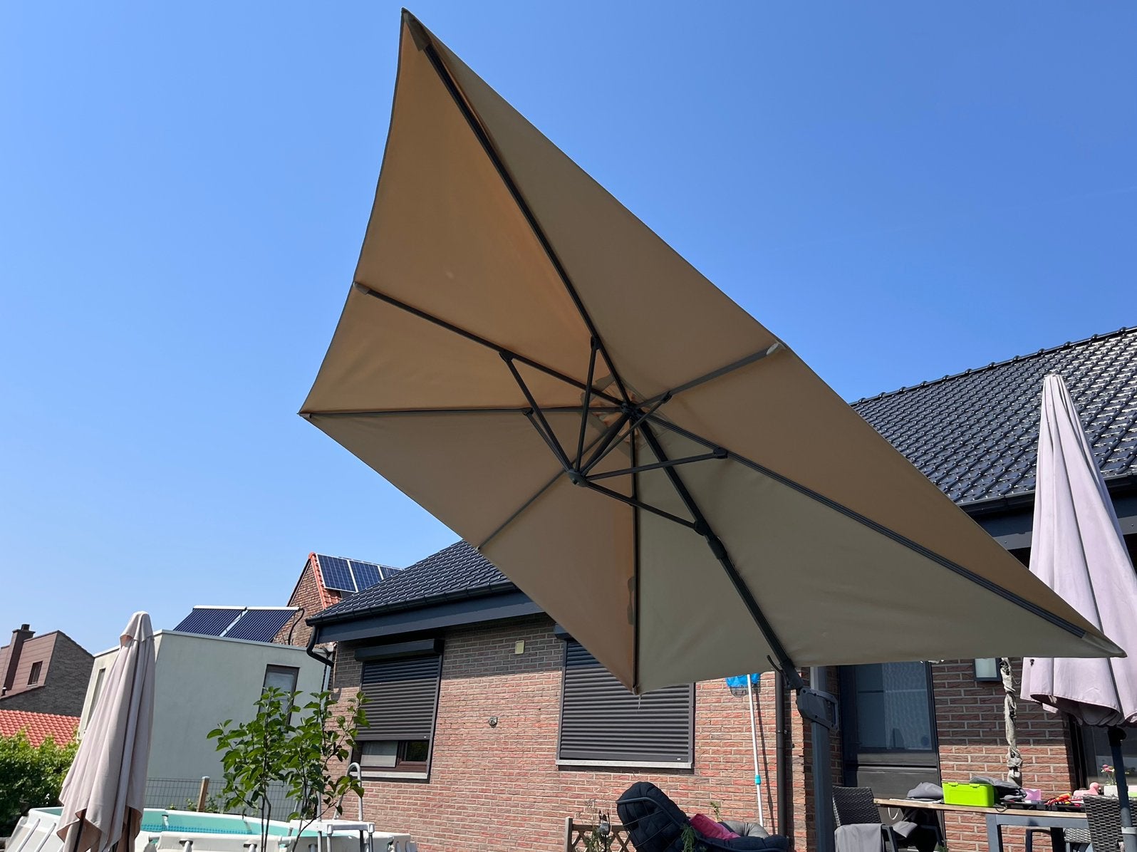 Rechthoek parasol 3m op 4m als nieuw!, Tuin en Terras, Parasols, Ophalen, Zo goed als nieuw