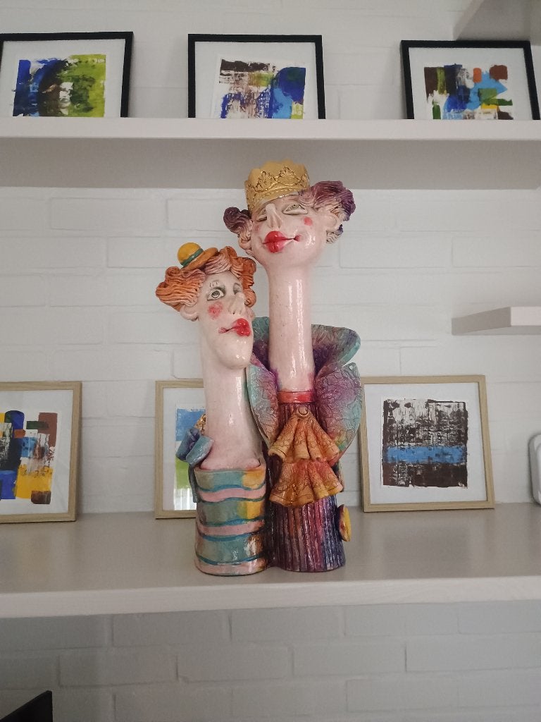 Sculptuur My prince charming, Groep mensen, Weerbestendig, Ophalen of Verzenden, 20 - 50 cm