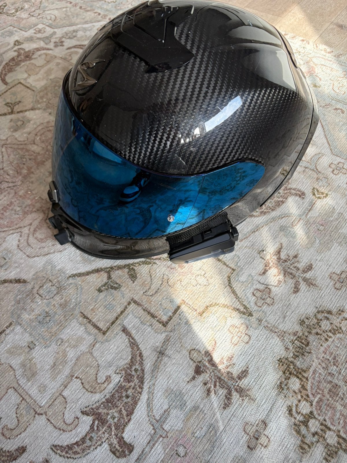 Scorpion r1 met cardo, Vélos & Vélomoteurs, Casques de cyclomoteur, Enlèvement, Comme neuf