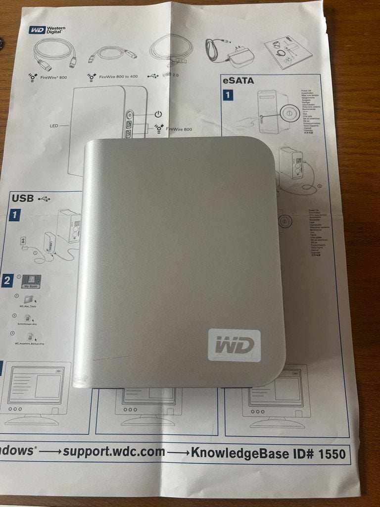 Externe harde schijf WD My Book Studio 500 GB, Ophalen of Verzenden, Firewire, WD (Western Digital)