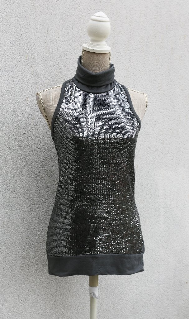 Mooie grijze top met pailletten - M - nieuw, Maat 38/40 (M), Talco Italia, Nieuw, Ophalen of Verzenden