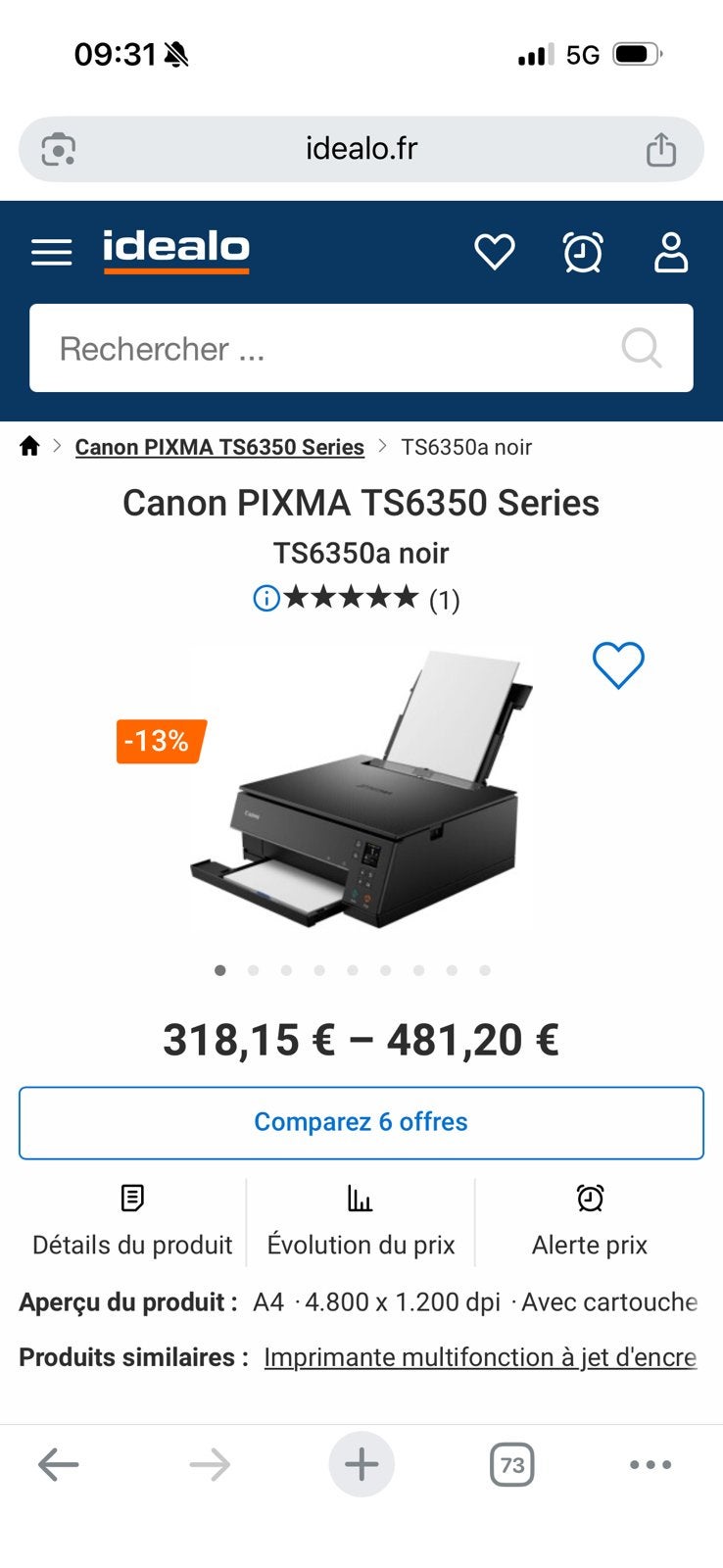Imprimante canon Ts6350a, Enlèvement, Comme neuf, Canon