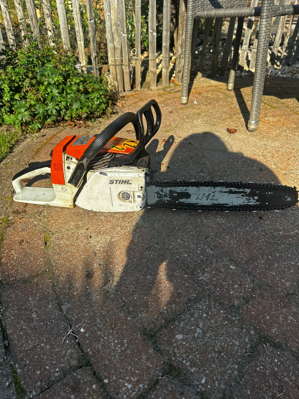 Stihl kettingzaag, Ophalen, Gebruikt, Benzine