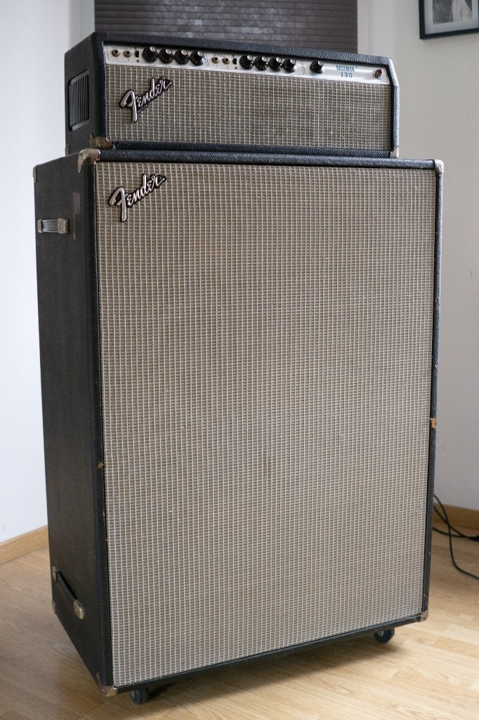 Fender Bassman 135 + Pyramid 4x12 Cab 1977 Silverface, Ophalen, Gebruikt, Basgitaar, 100 watt of meer