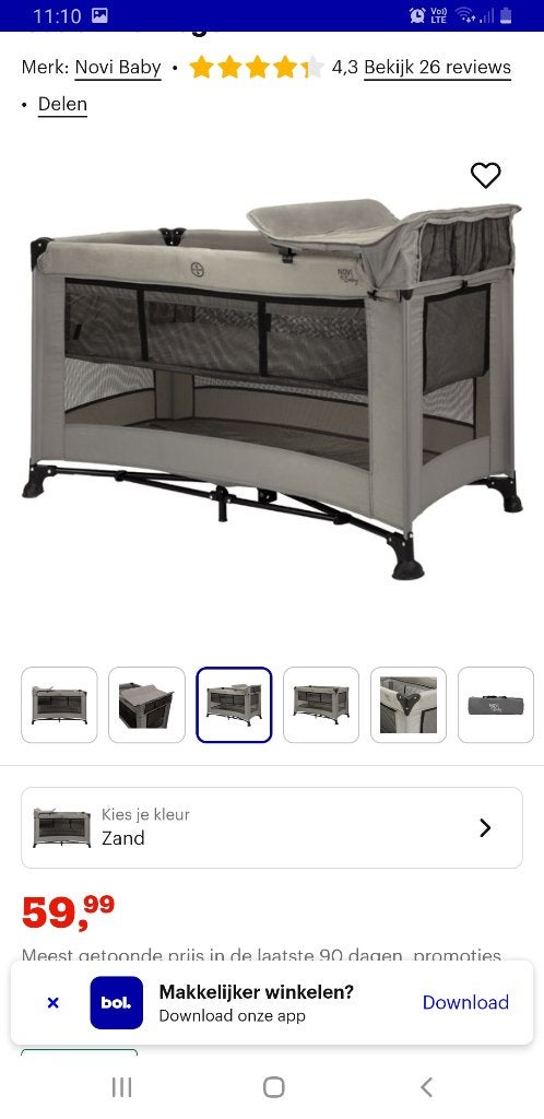 Baby  campingbed, Ophalen, Gebruikt
