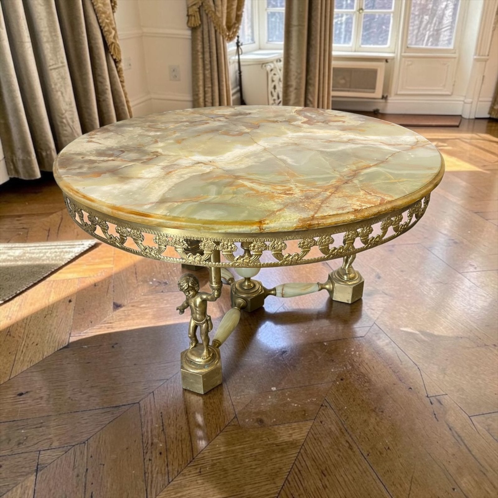 Table basse/table basse vintage en onyx, Enlèvement