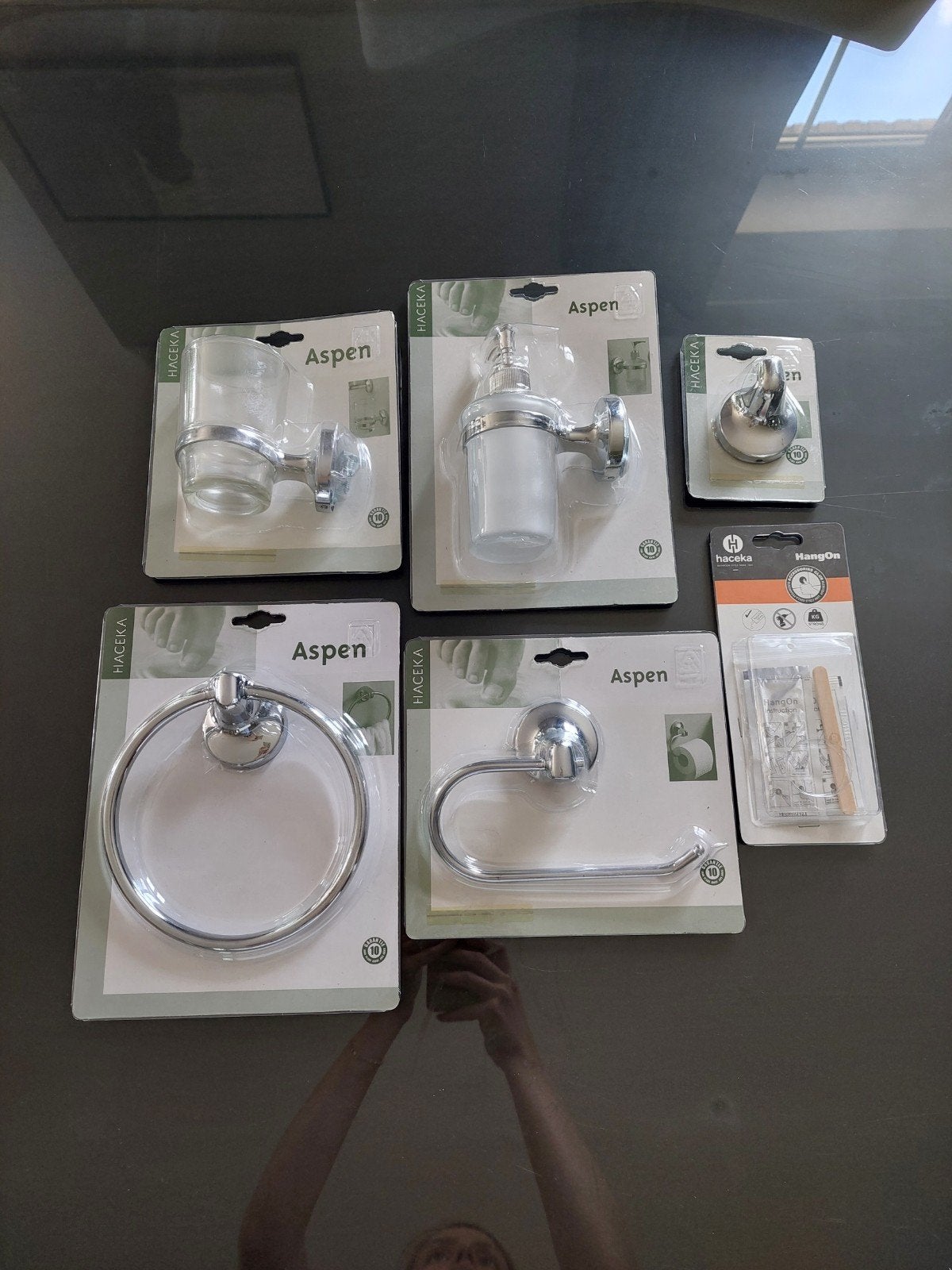 Haceka Aspen badkamer set glas, Huis en Inrichting, Overige merken, Overige typen, Nieuw, Ophalen of Verzenden