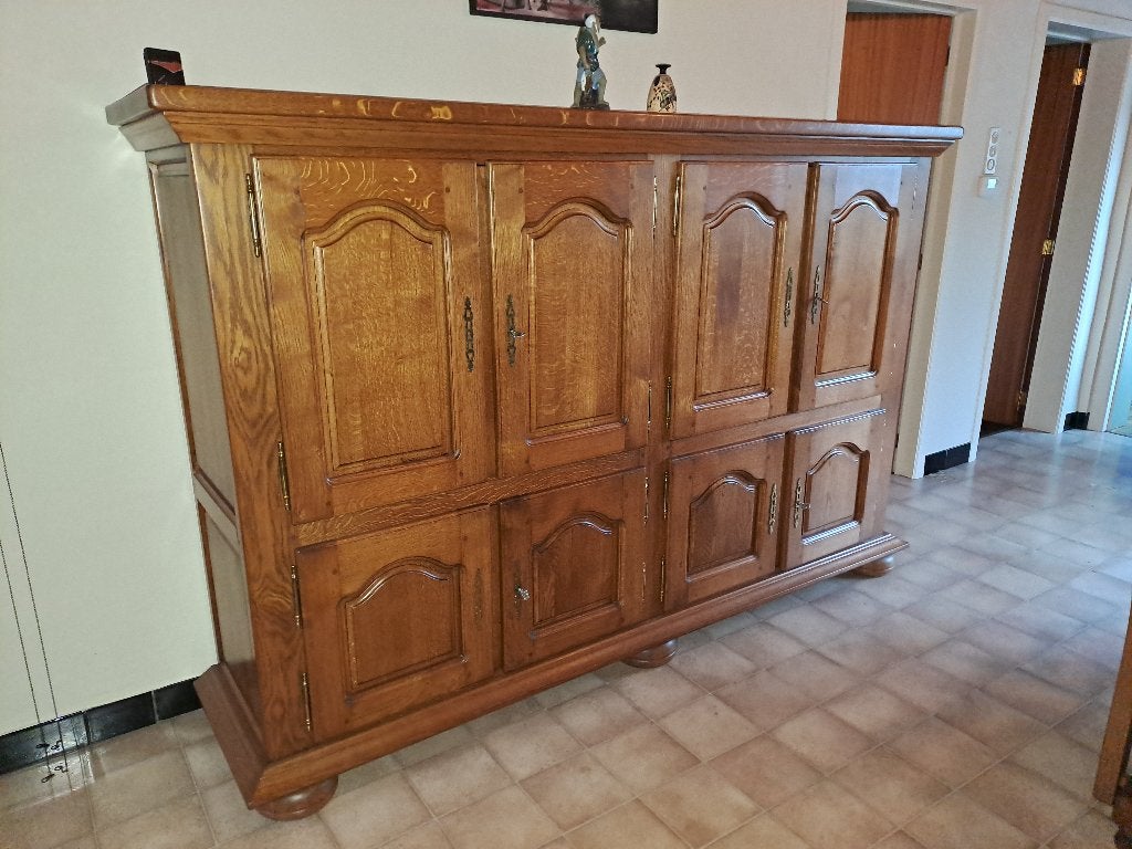 Vol eiken kast, Ophalen, Gebruikt, Eikenhout, Met lade(s)