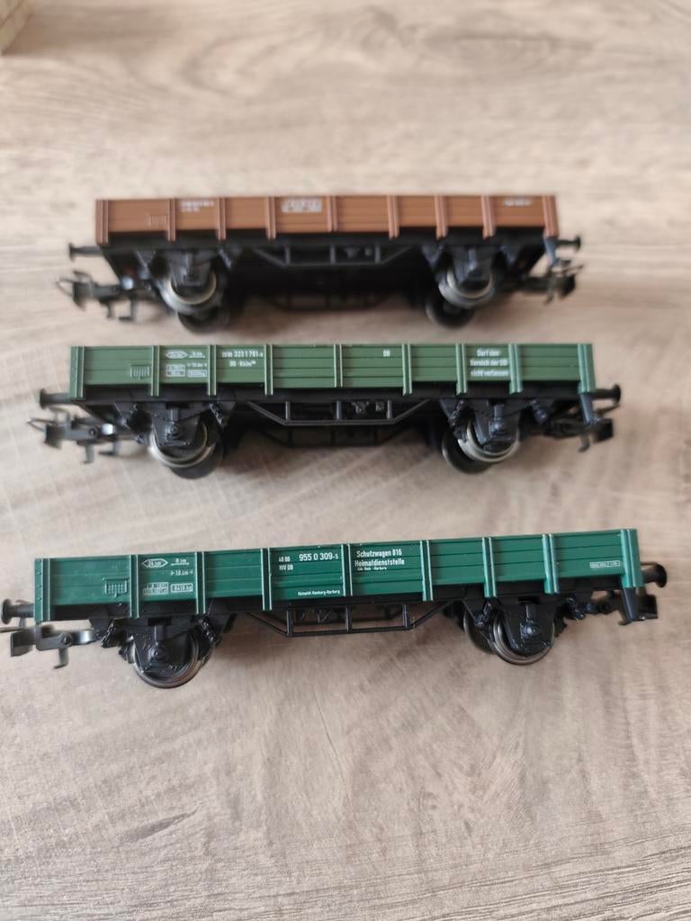 3 Marklin flatcars te koop., Ophalen of Verzenden
