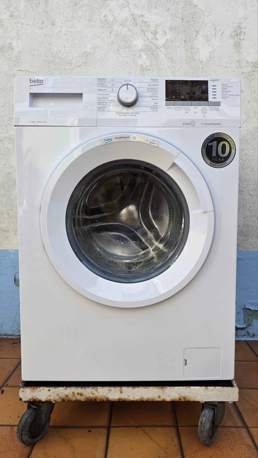 Machine à laver Beko WTV7712BLS1 7 kg — 1400 tr/min — à pein, 1200 à 1600 tours, 6 à 8 kg, Programme court, Comme neuf