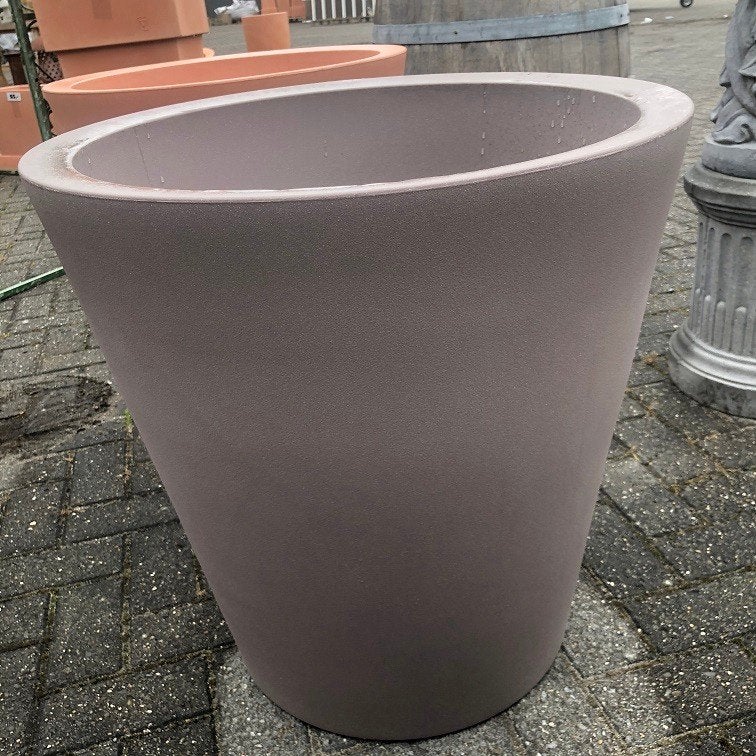RONDE GROTE Plantenbak * bloembak * GRIJS/TAUPE kunststof, Tuin en Terras, Ophalen, Kunststof, 40 cm of meer, Rond