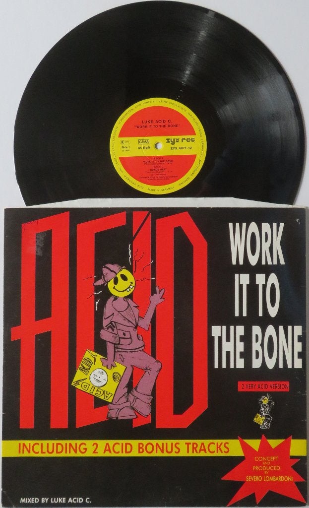 Luke Acid C. - Work it to the bone. Maxi, Cd's en Dvd's, Vinyl | Dance en House, Gebruikt, Overige genres, Ophalen of Verzenden