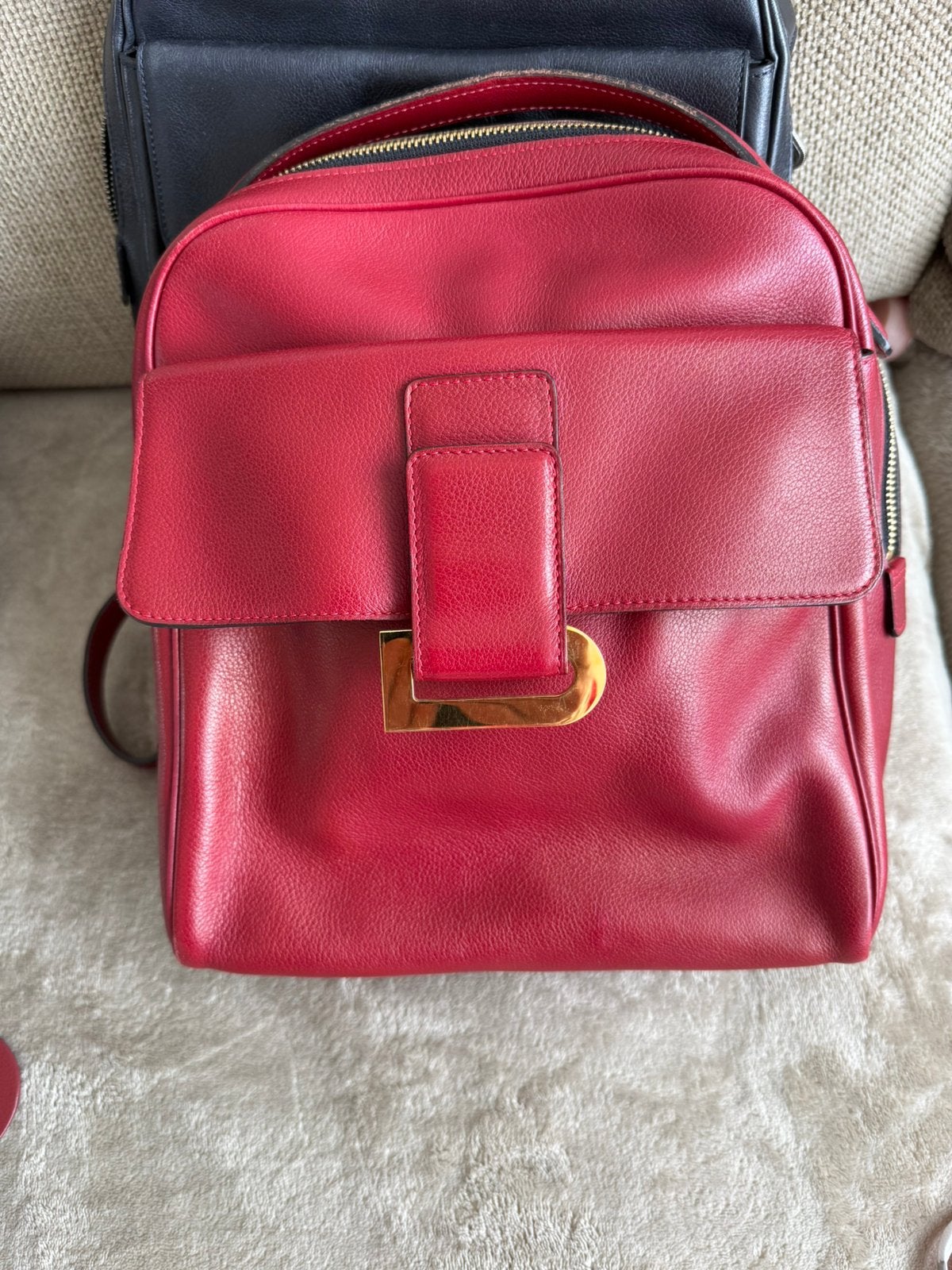 Delvaux rugtas, Handtassen en Accessoires, Ophalen, Zo goed als nieuw, Rood, Rugtas