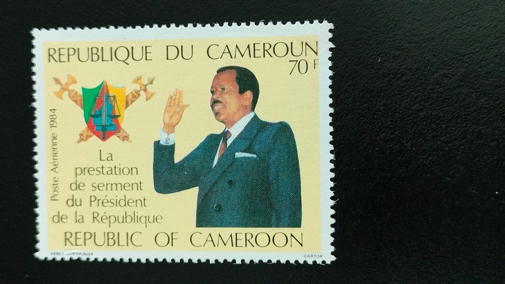 Kameroen 1984 - eedaflegging president Biya, wapenschild, Verzenden, Overige landen, Gestempeld