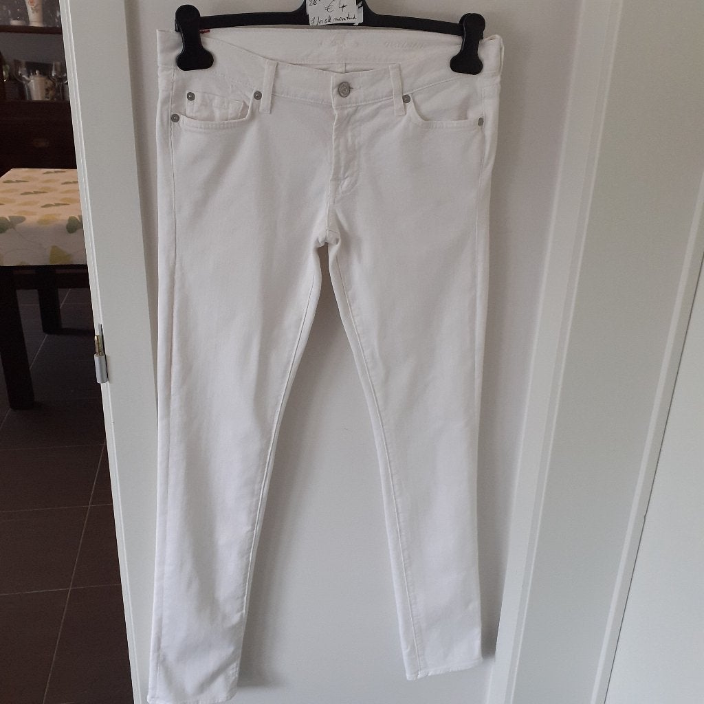 7 For all mankind Witte spijkerbroek Maat: 28" Prijs: € 4, Kleding | Dames, Spijkerbroeken en Jeans, Wit, Ophalen of Verzenden