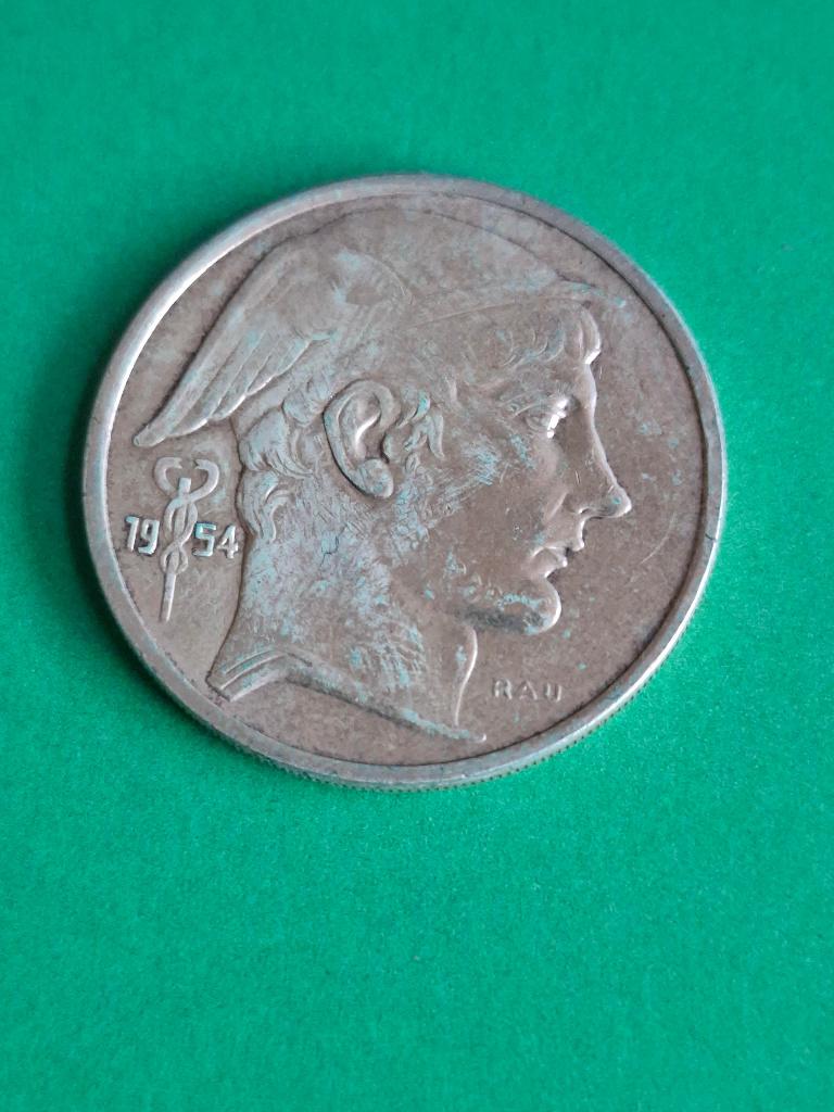 1954 België 50 frank in zilver, Vlaams, Verzenden, Zilver, Losse munt, Zilver