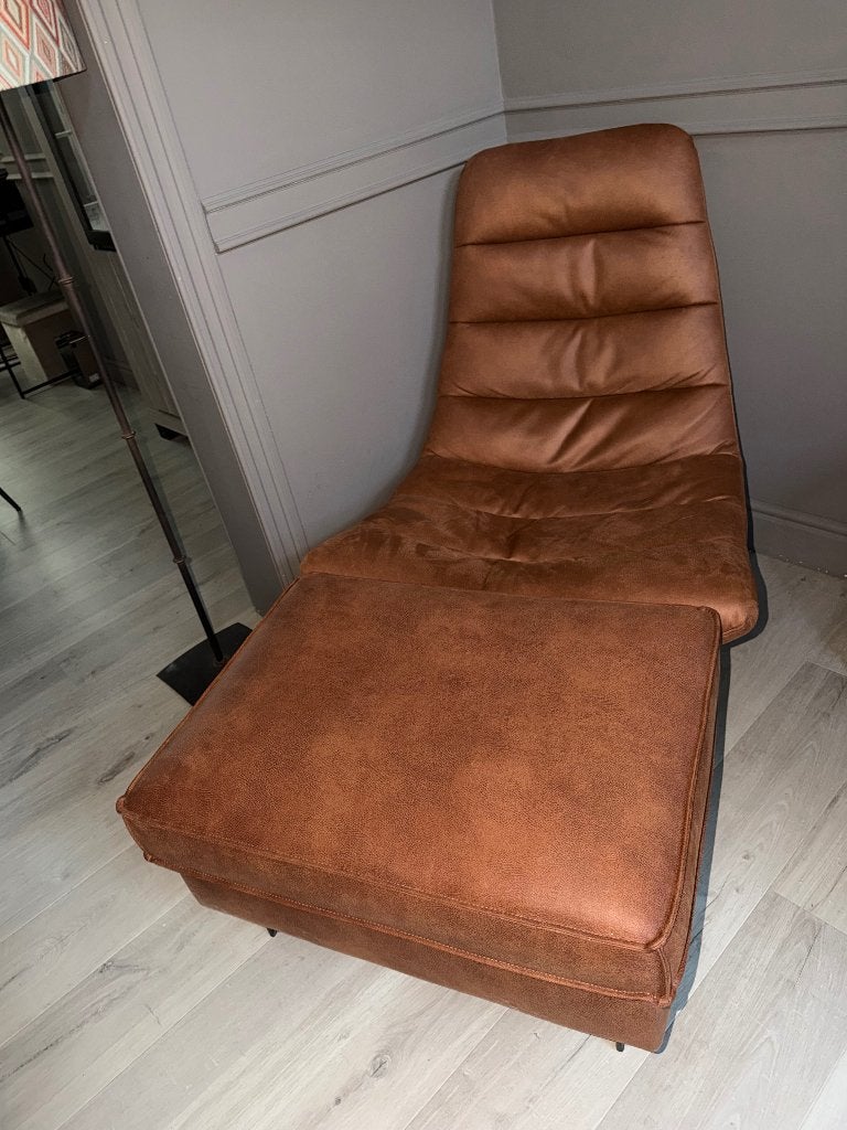 Fauteuil inclusief poef, Ophalen, Gebruikt, Minder dan 75 cm, Stof