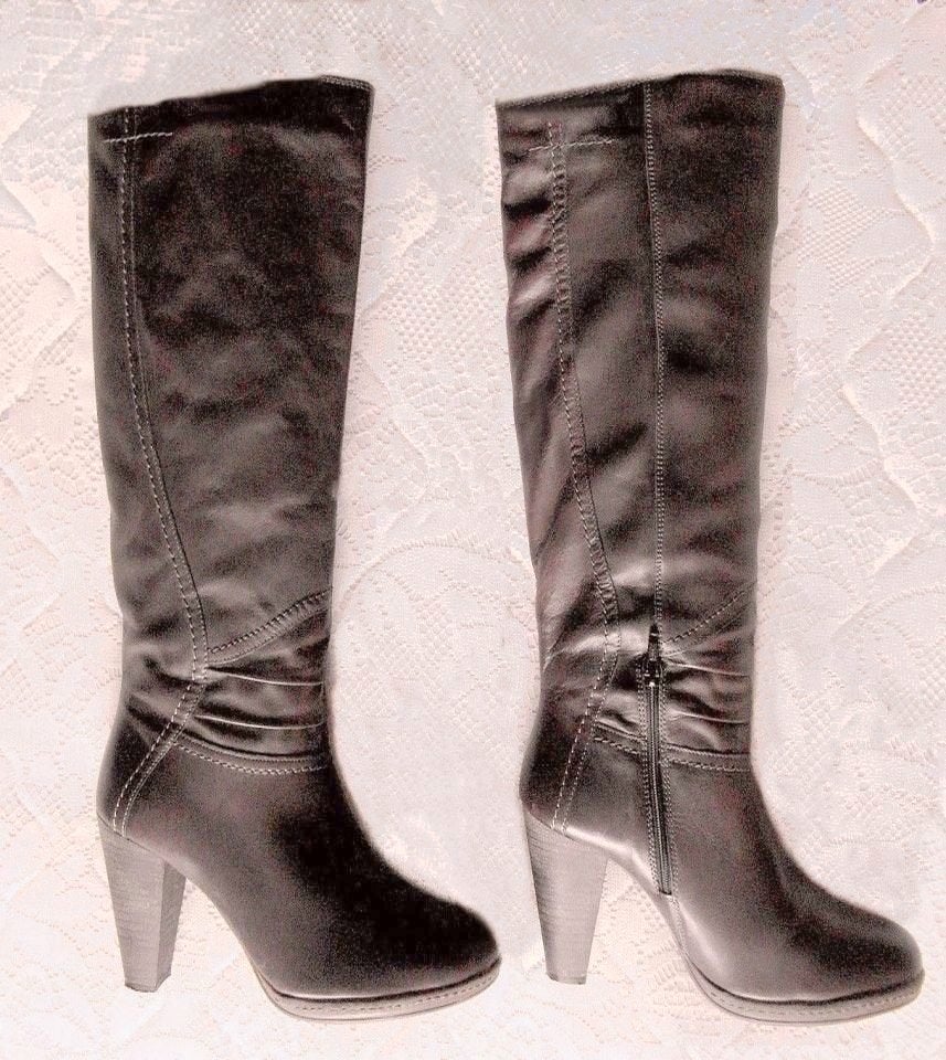 BRUINE LEREN LAARZEN VOOR DAMES, Kleding | Dames, Schoenen, Ophalen, Hoge laarzen, Bruin, Zo goed als nieuw