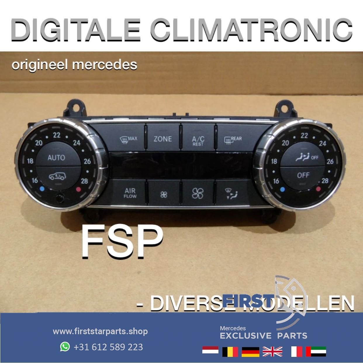 Digitale climate control kachel schakelaar airco W204 W212 W, Autos : Pièces & Accessoires, Tableau de bord & Interrupteurs, Mercedes-Benz