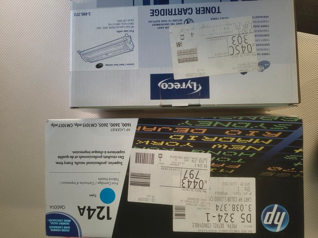 Toner Hp 1600, 2600, 2605 en CM1015/7mfp Zwart en blauw, Enlèvement, Toner