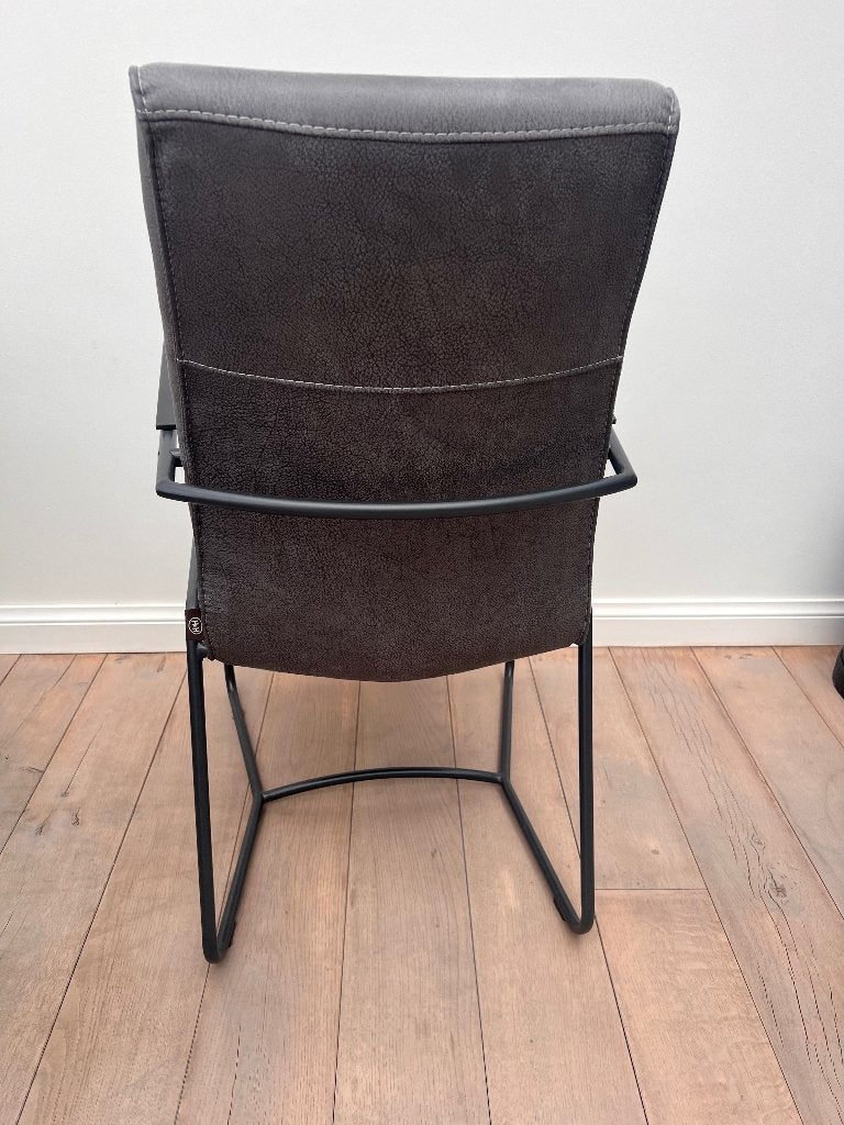 6 Eetkamerstoelen Henders en Hazel, Ophalen, Zo goed als nieuw, Stof, Grijs