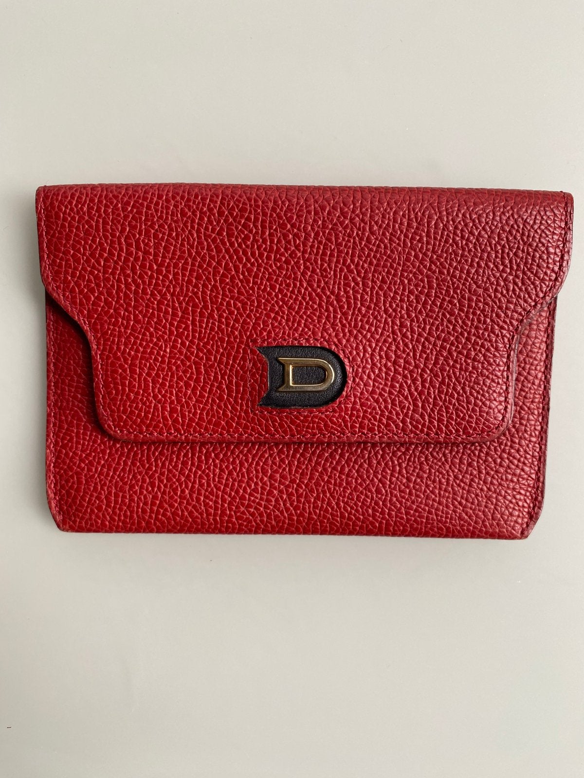 Vintage portemonnee, Handtassen en Accessoires, Portemonnees, Nieuw, Rood, Leder, Met knipsluiting, Ophalen of Verzenden