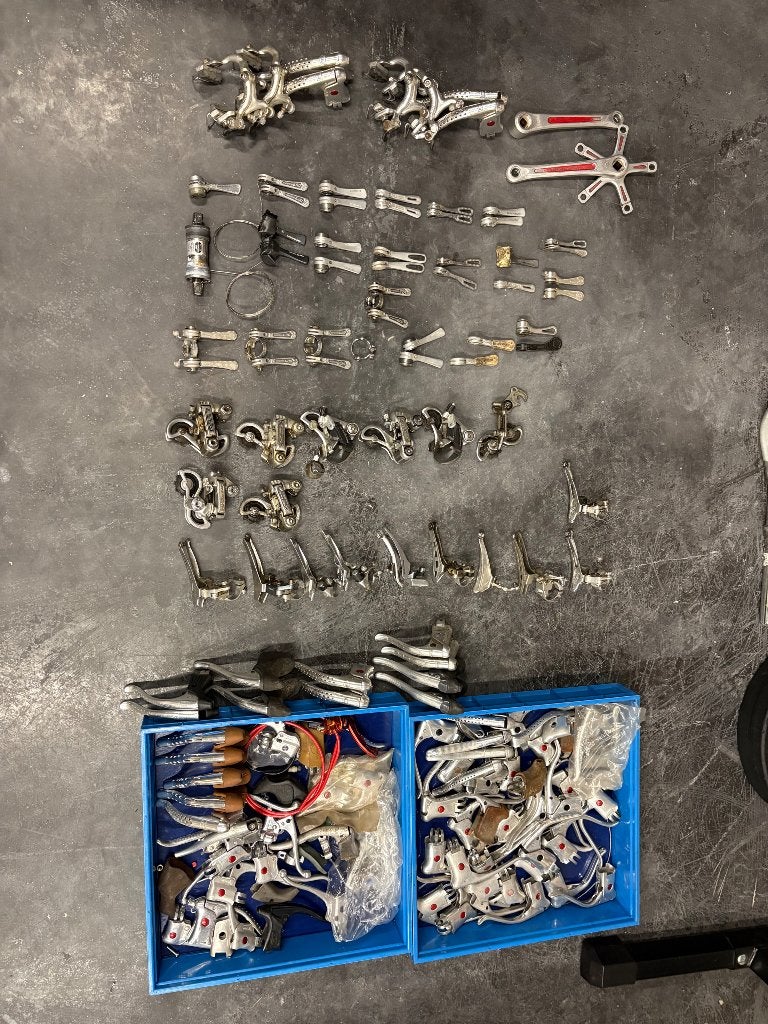 Lot retro Shimano koersfiets onderdelen, Fietsen en Brommers, Ophalen, Remmen, Gebruikt, Staal