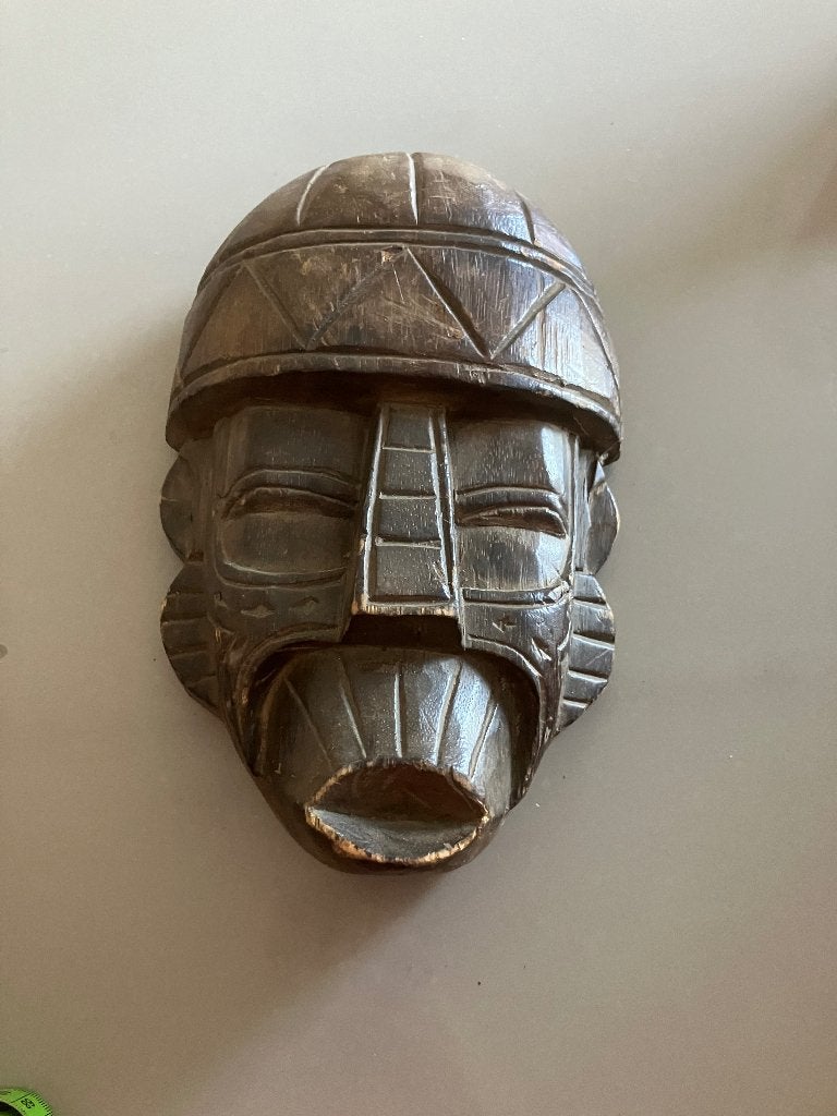Afrikaans masker, Antiek en Kunst, Hout, Bruin, Afrika, Masker