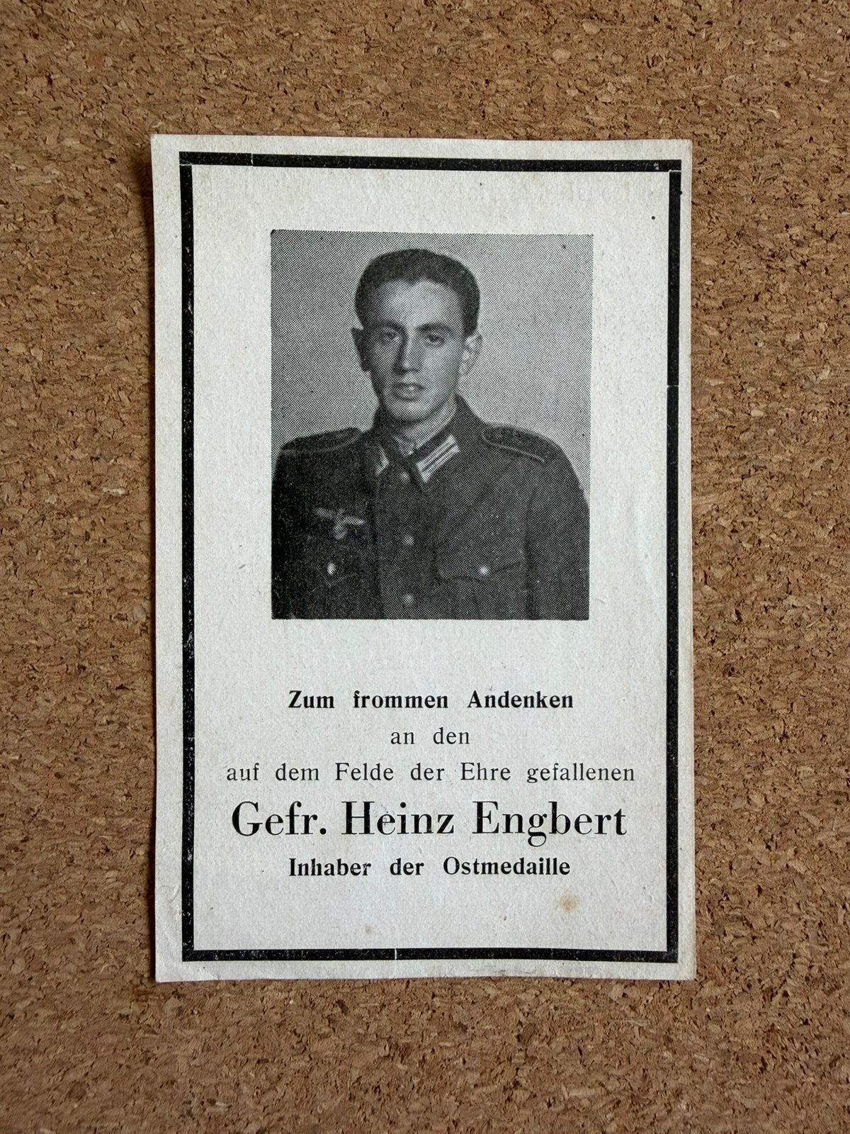 Duits Bidprentje WO2 - Ostmedaille, Verzamelen, Ophalen of Verzenden