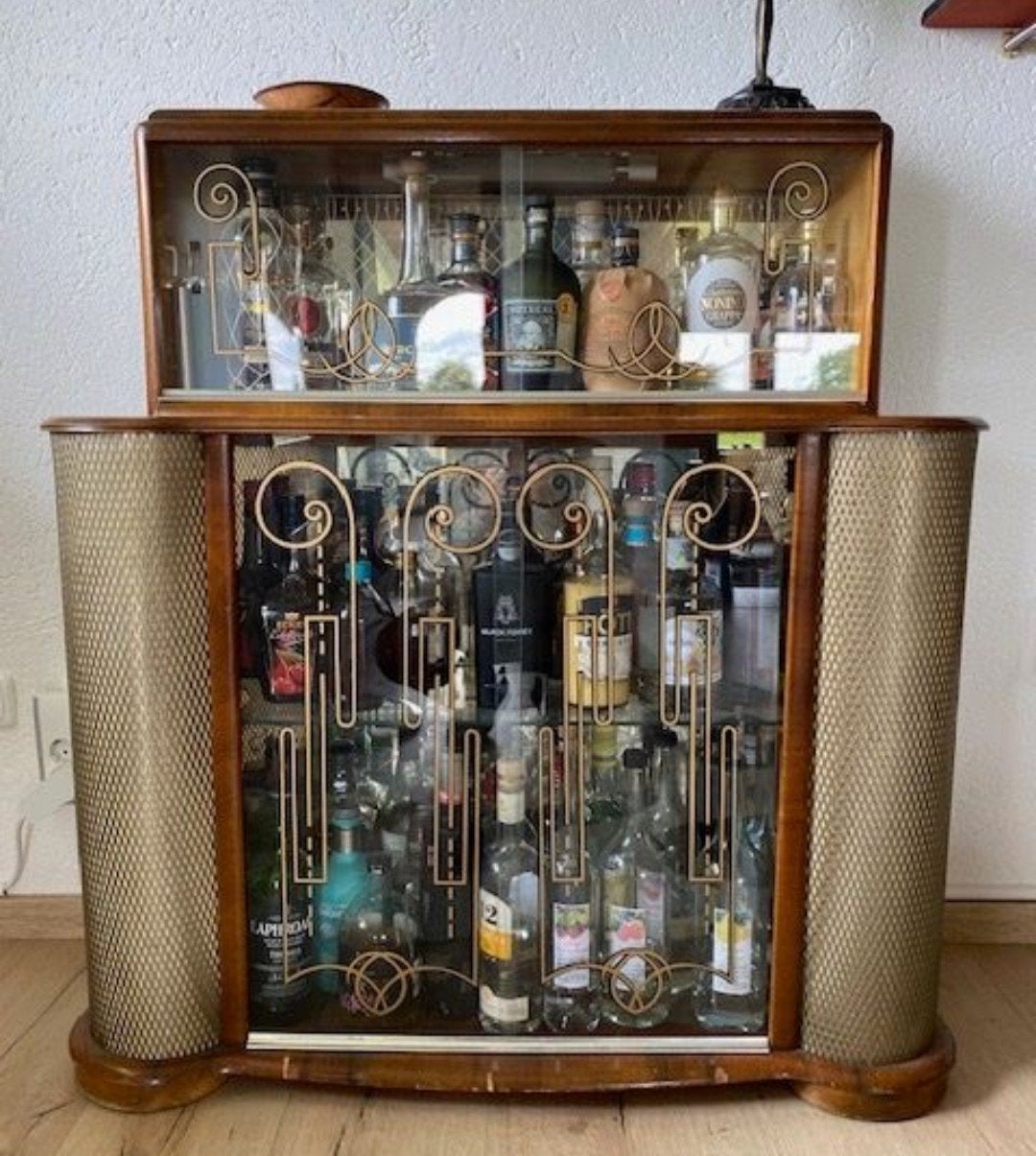 vintage art deco stijl walnoot barkast, Ophalen