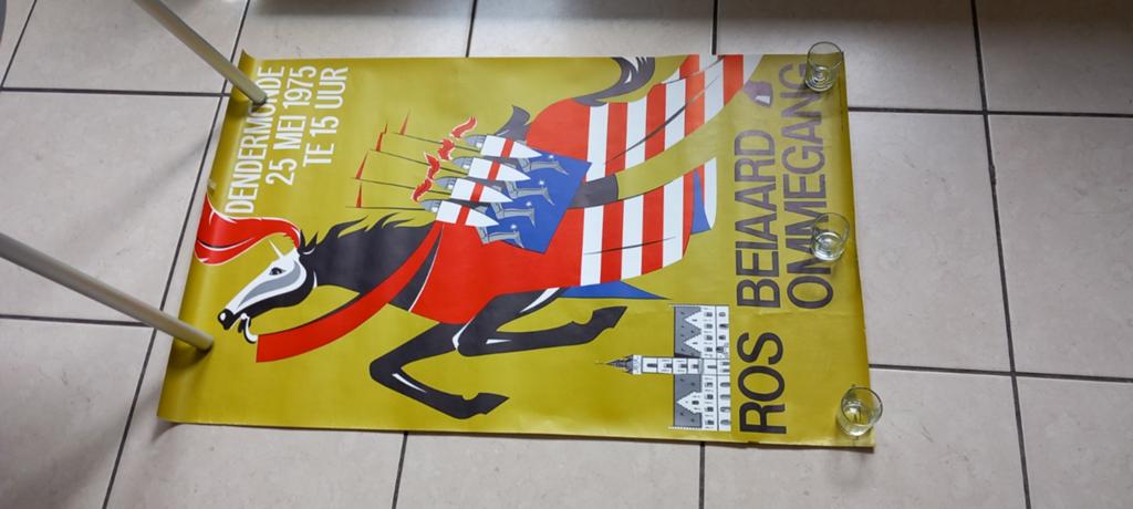 Affiche Ros Beiaardommegang 1975, Ophalen of Verzenden