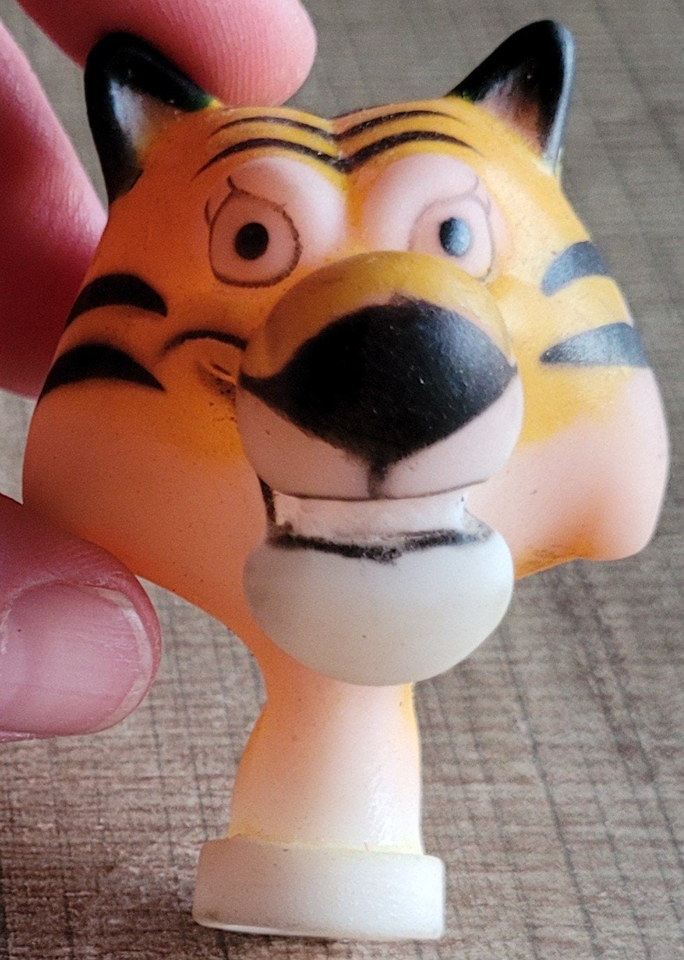 Oude potloodtopper: tijger (rubberen popje), Verzamelen, Ophalen of Verzenden, Gebruikt