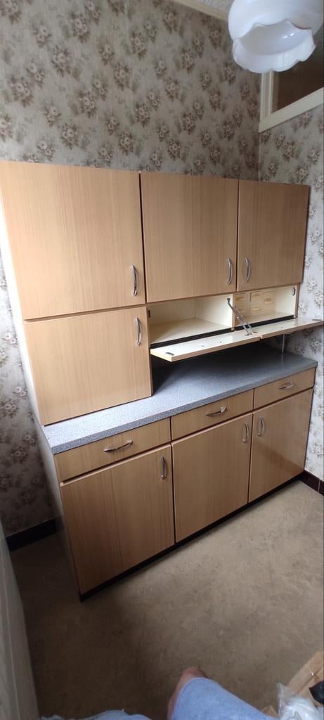 Vintage keukenkast jaren '60/'70 
Breedte:150cmx180xm hoog, Huis en Inrichting, Ophalen