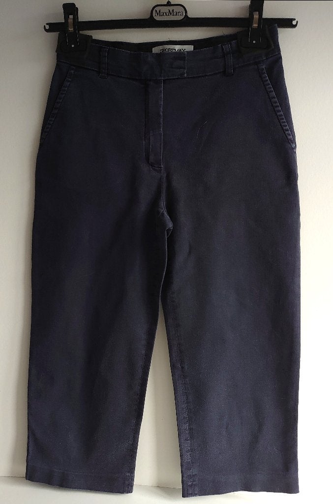 Blauwe zomerbroek bermuda | Sportmax by Max Mara | 38, Maat 38/40 (M), Blauw, Max Mara, Ophalen of Verzenden