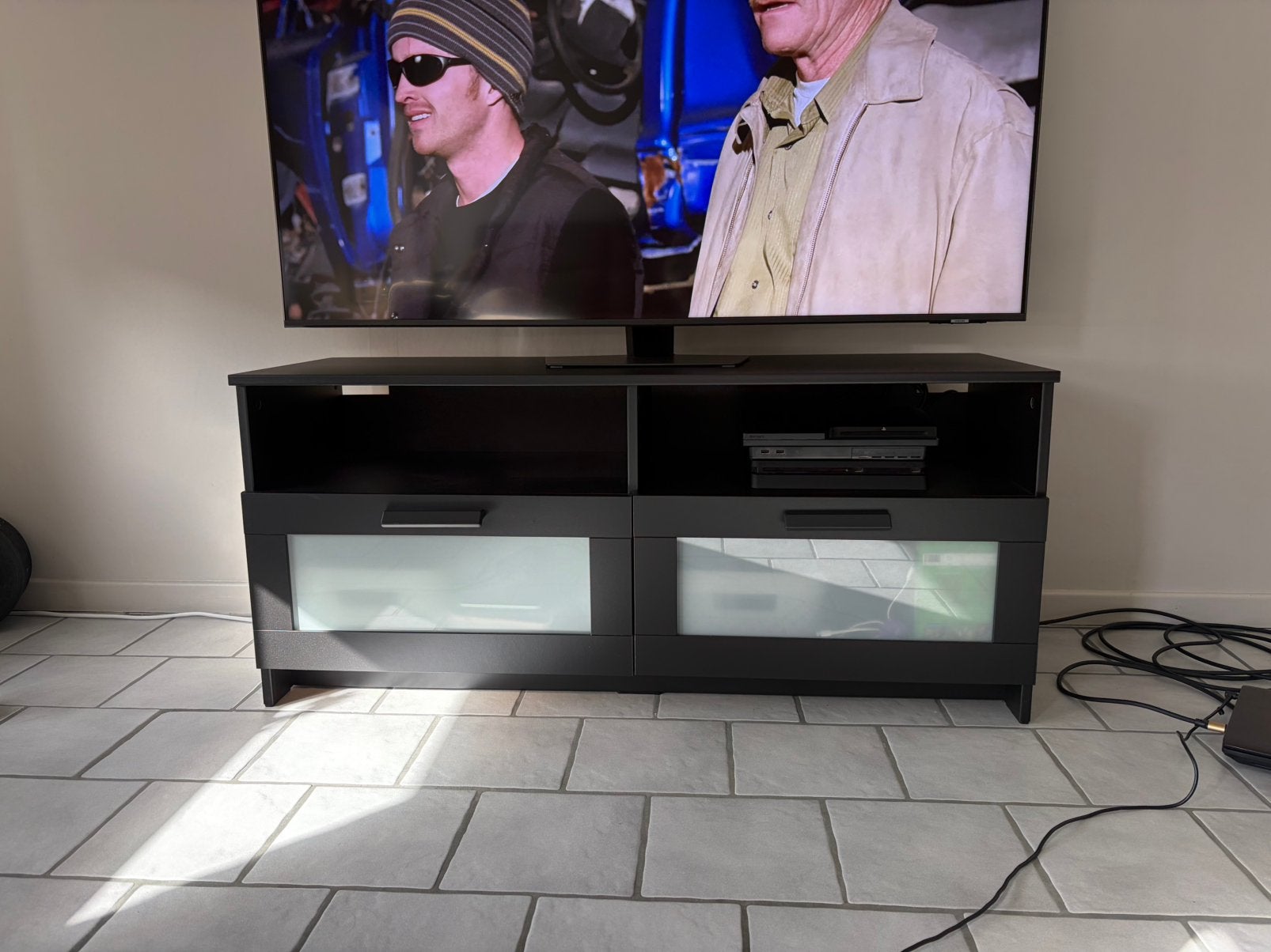 Banc Tv, noir, 120x41x53cm, Maison & Meubles, 50 – 75, Comme neuf, 100 à 150 cm, Enlèvement