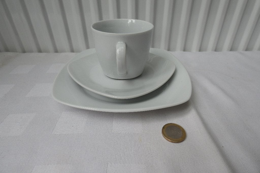 12-delig wit servies, Ophalen, Nieuw, Effen, Porselein