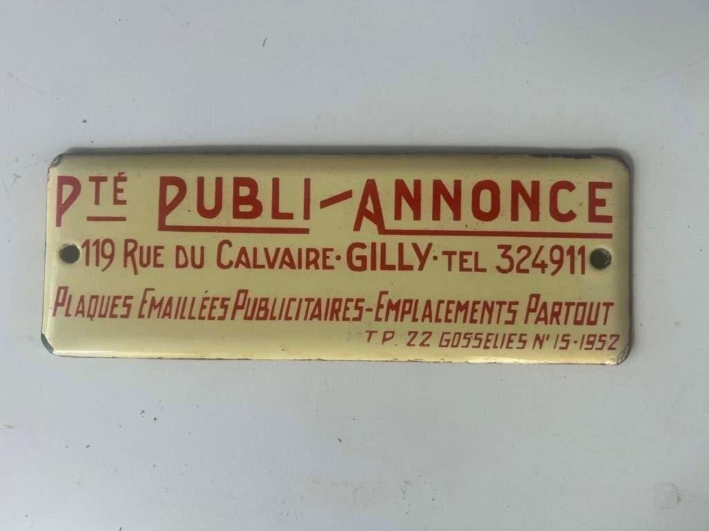 emaille  reclame plaatje 1952., Verzamelen, Ophalen of Verzenden, Gebruikt, Reclamebord