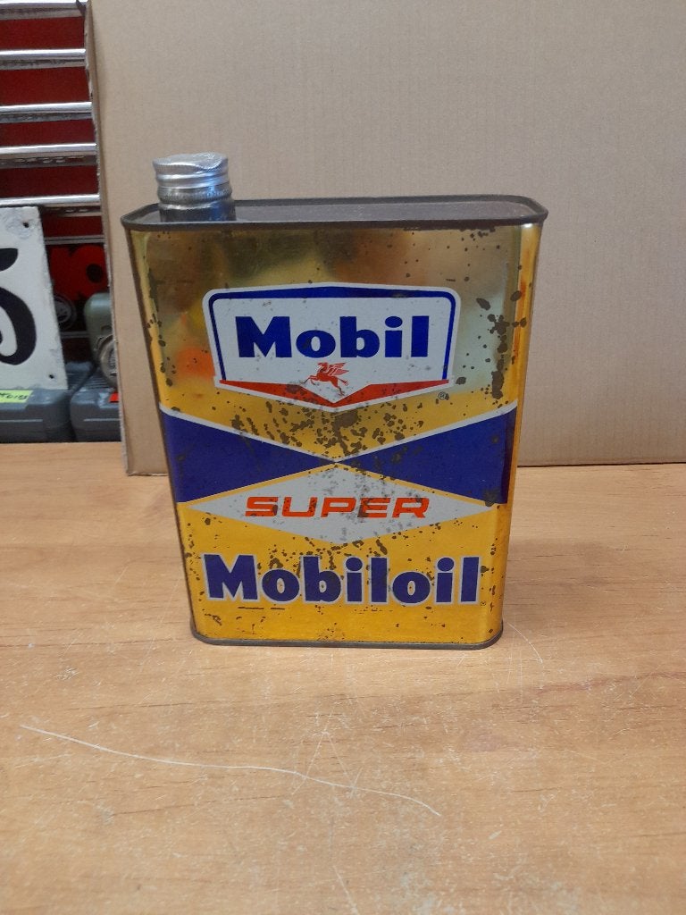 ancien bidon huile vide mobil super mobiloil, Envoi, Utilisé, Autres types