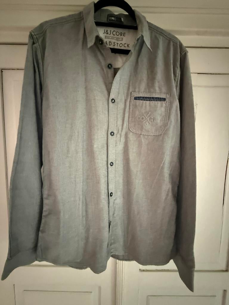 Hemd Core by Jack and Jones, kleur grijs, maat large, Kleding | Heren, Verzenden, Zo goed als nieuw, Grijs