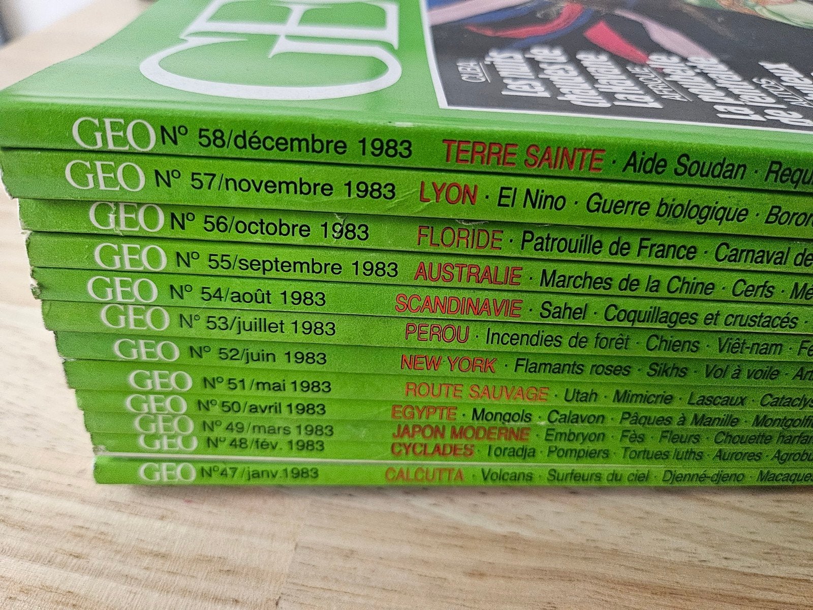 GEO (Fr)-1983 FULL YEAR N47+48+49+50+51+52+53+54+55+56+5758, Antiek en Kunst, Ophalen of Verzenden, Diverse auteurs