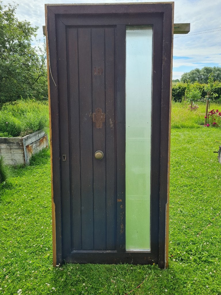 porte exterieure en meranti, Bricolage & Construction, 75 à 150 cm, Chambranle de porte, Enlèvement, Utilisé