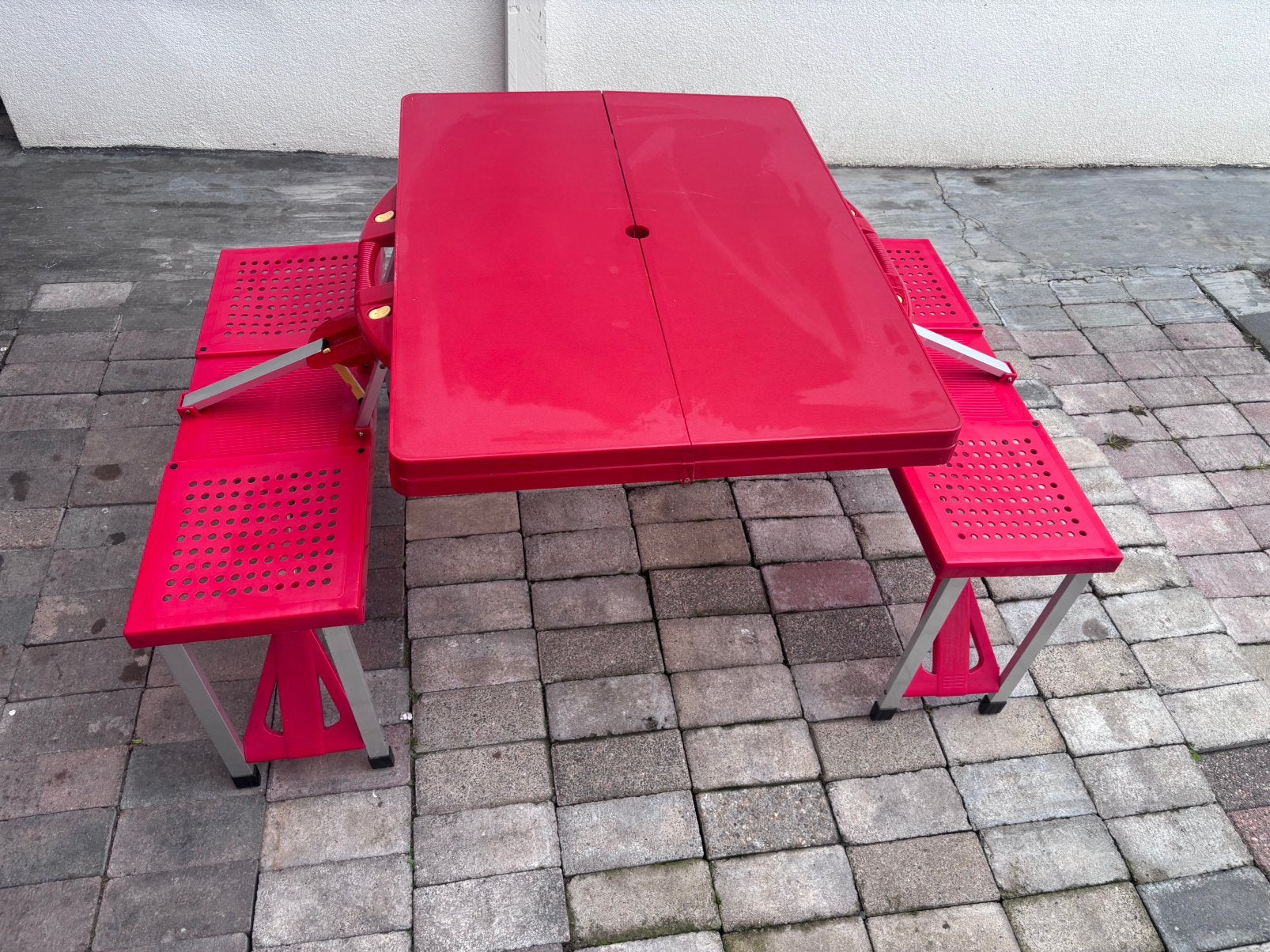 Picknicktafel, Jardin & Terrasse, Aluminium, Enlèvement, Pliant, Carré