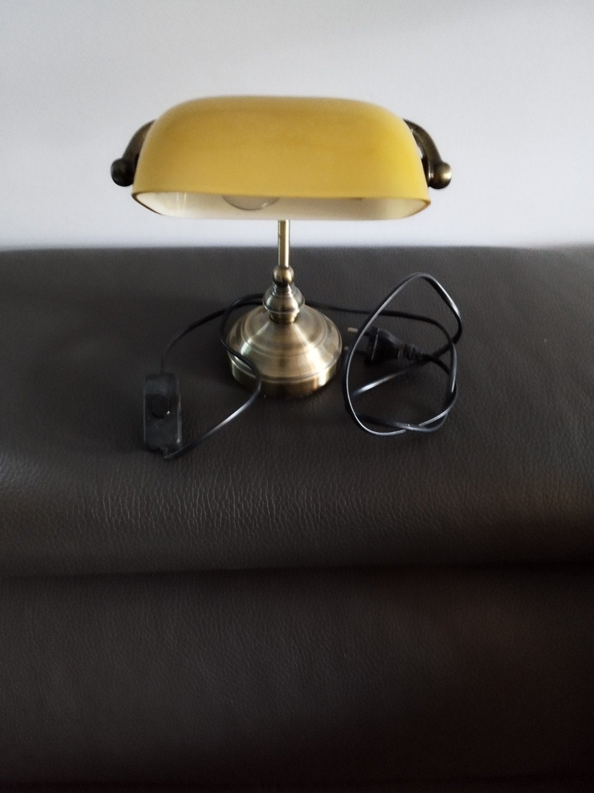 Lampe de bureau type banquier, Jaune, Enlèvement, Lampe de bureau