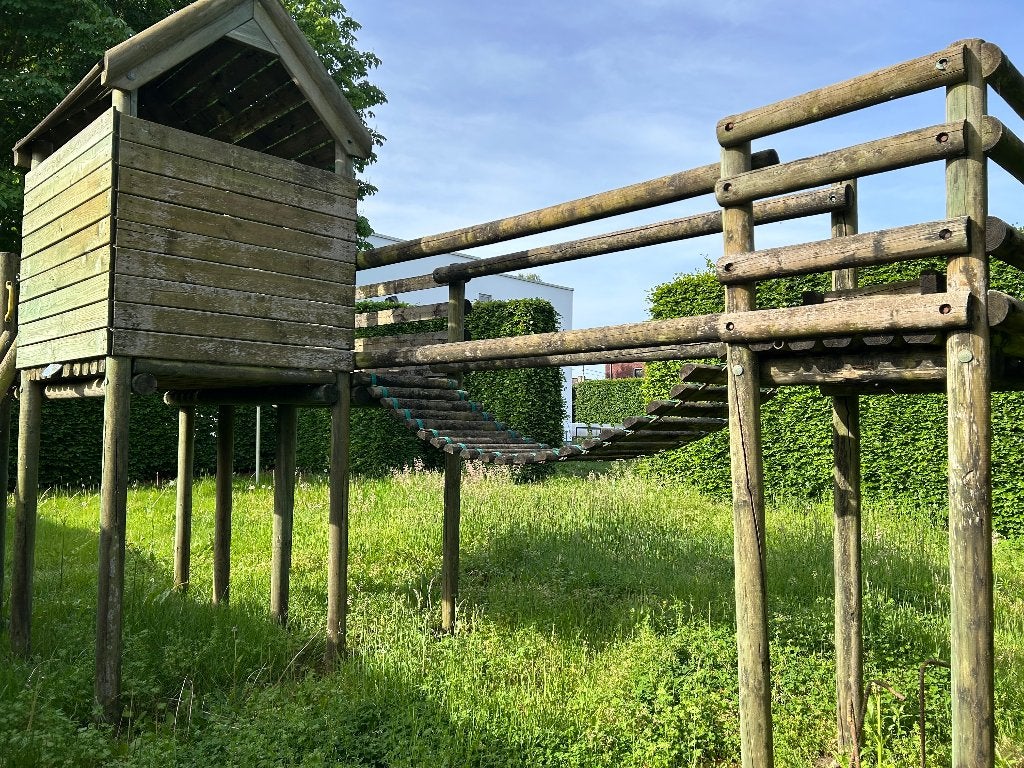 Houten speeltuig, Kinderen en Baby's, Speelgoed | Buiten | Speeltoestellen, Ophalen, Gebruikt, Loopbrug