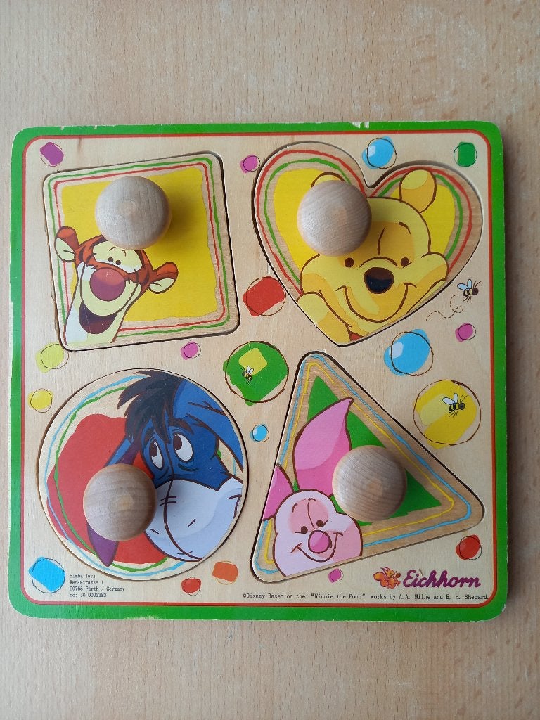 Puzzle en bois pour bébé Winnie l'ourson, Enlèvement ou Envoi, 2 à 4 ans, Utilisé, Moins de 10 pièces